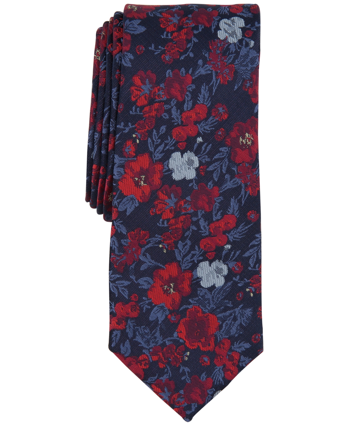 Bar Iii Men's Lisbon Floral-print Tie, Created For Macy's L In Red
