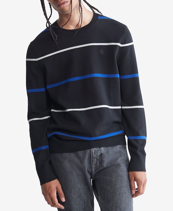 Calvin Klein Men's Multi Stripe Supima Cotton Crewneck Sweater & Reviews -  Sweaters - Men - Macy's