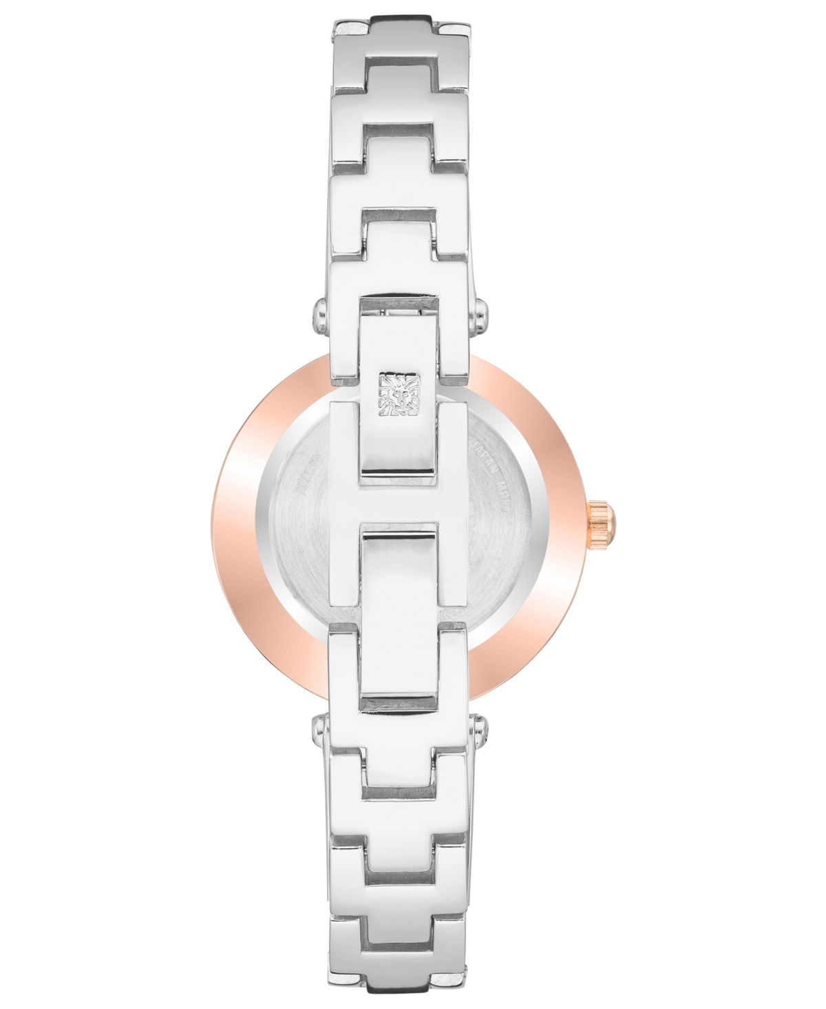 Anne Klein Women's Silver-Tone and Rose Gold-Tone Alloy Bangle with Silver Glitter Watch, 38mm - Silver-tone, Rose Gold-tone