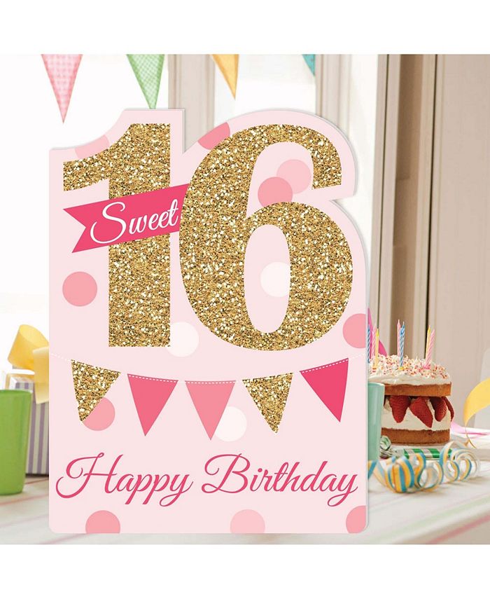 Big Dot of Happiness Sweet 16 - Happy 16th Birthday Giant Greeting Card ...