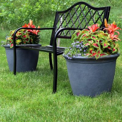 Weather-Resistant Double-Walled Anjelica Outdoor Flower Pot Planter - 20"