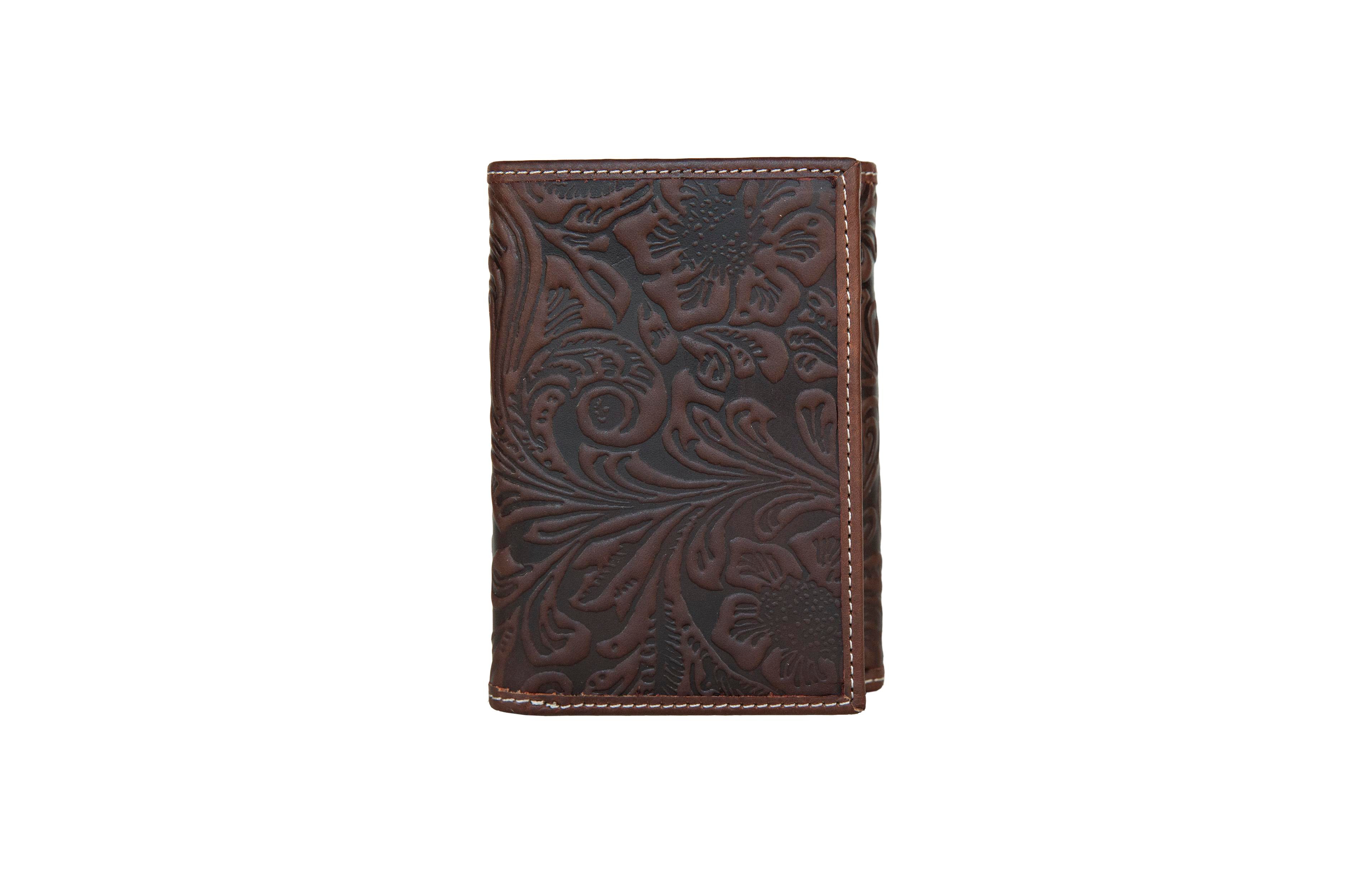 Lucky Brand Men's Western Embossed Leather Trifold Wallet