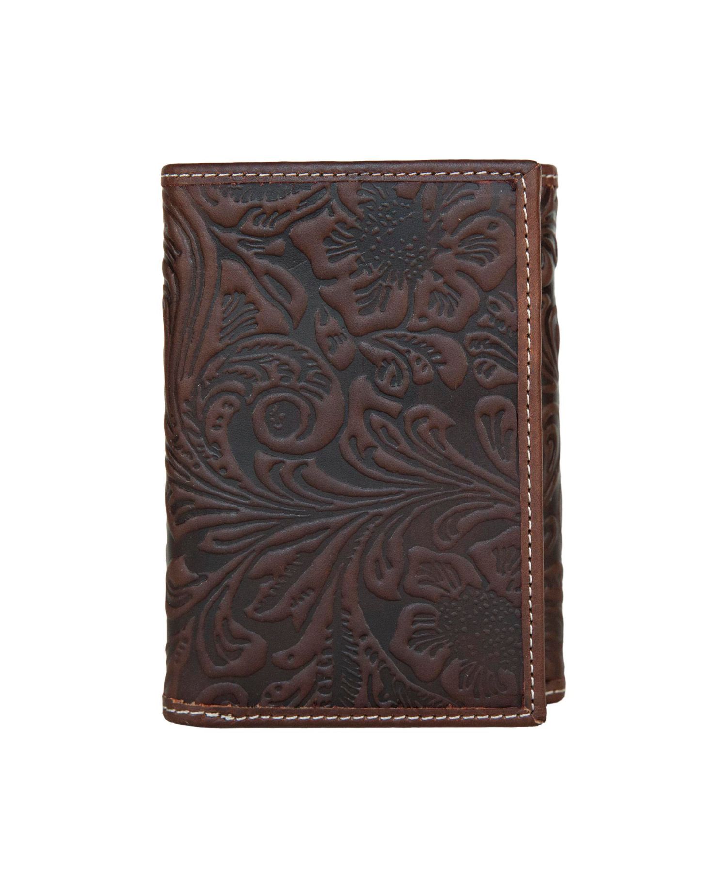 Men's Western Embossed Leather Trifold Wallet
