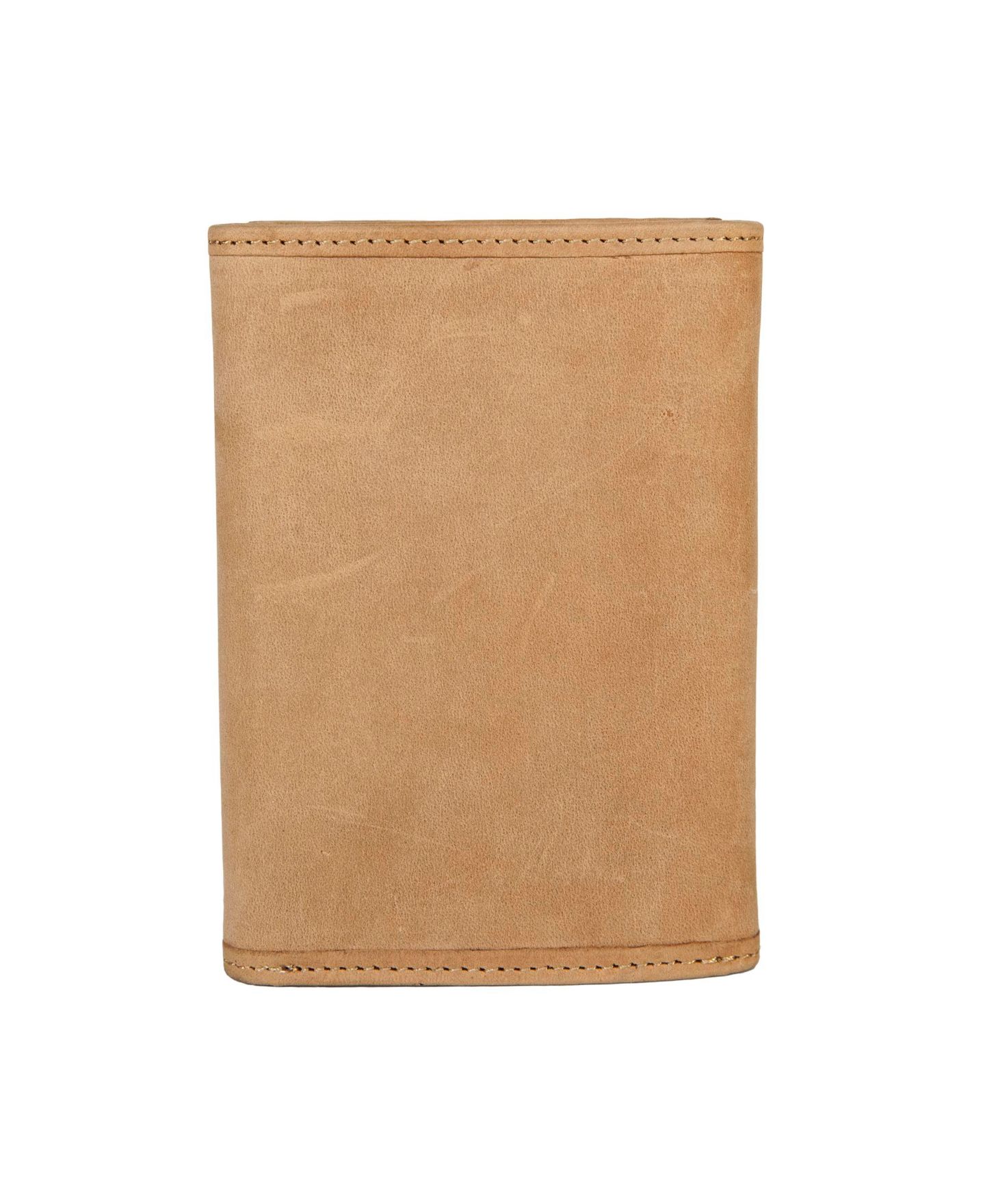 Мужской кошелёк Lucky Brand Flag Embossed Leather Trifold Wallet, цвет: Рыжевато-коричневый — фото 3