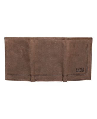 Men's Grooved Leather Trifold Wallet