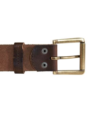 Men's Leather Jean Belt with Roller Buckle and Rivets