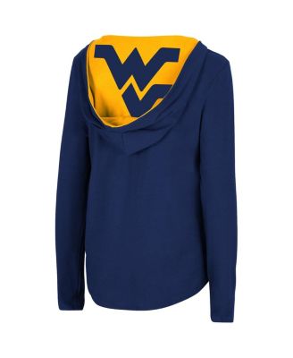Women's Navy West Virginia Mountaineers Catalina Hoodie Long Sleeve T-Shirt