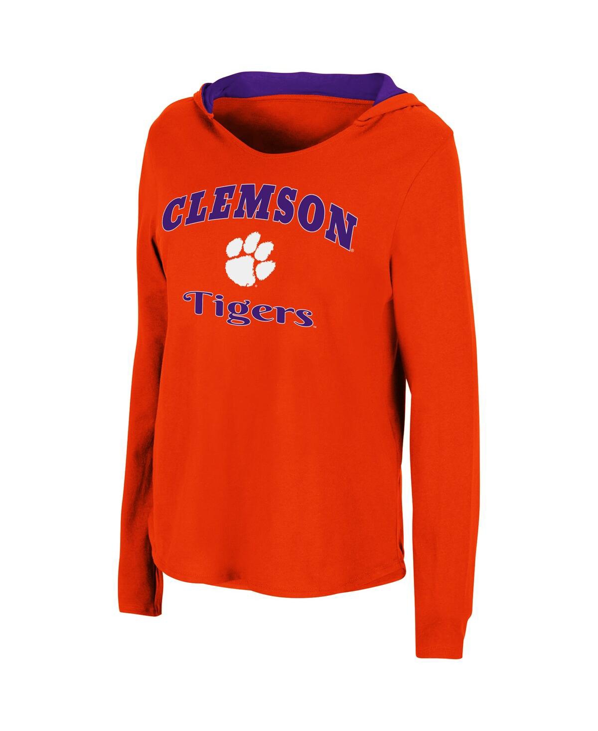 Women's ColosseumClemson Tigers Catalina Hoodie Long Sleeve T-Shirt - Orange
