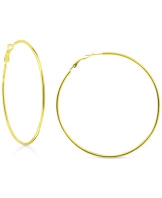 Giani Bernini Polished Wire Large Hoop Earrings in 18k Gold-Plated ...