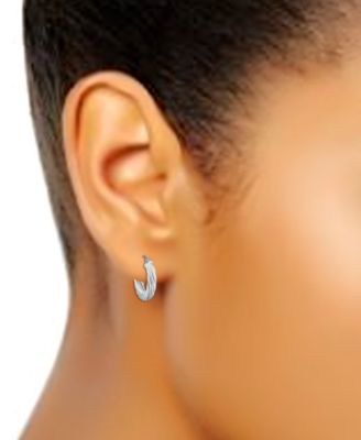 Wide Twist Small Hoop Earrings, 20mm