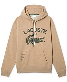 Men's Loose-Fit Oversized Logo Hooded Fleece Sweatshirt