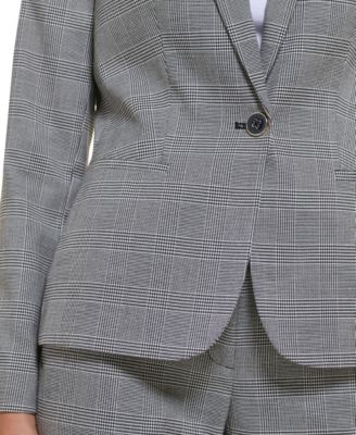 Women's Glen Plaid Single-Button Blazer