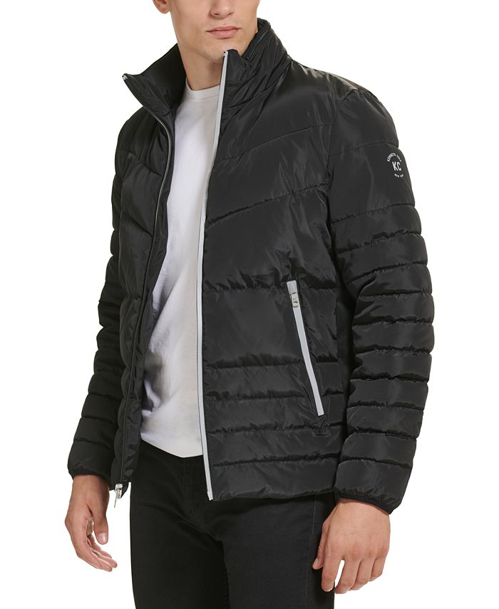 Kenneth Cole Men's Full Zip Puffer Jacket Gray Size Medium