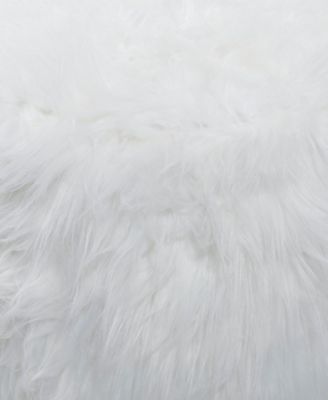 Polyester Stool with Faux Fur, 19" x 19" x 16"