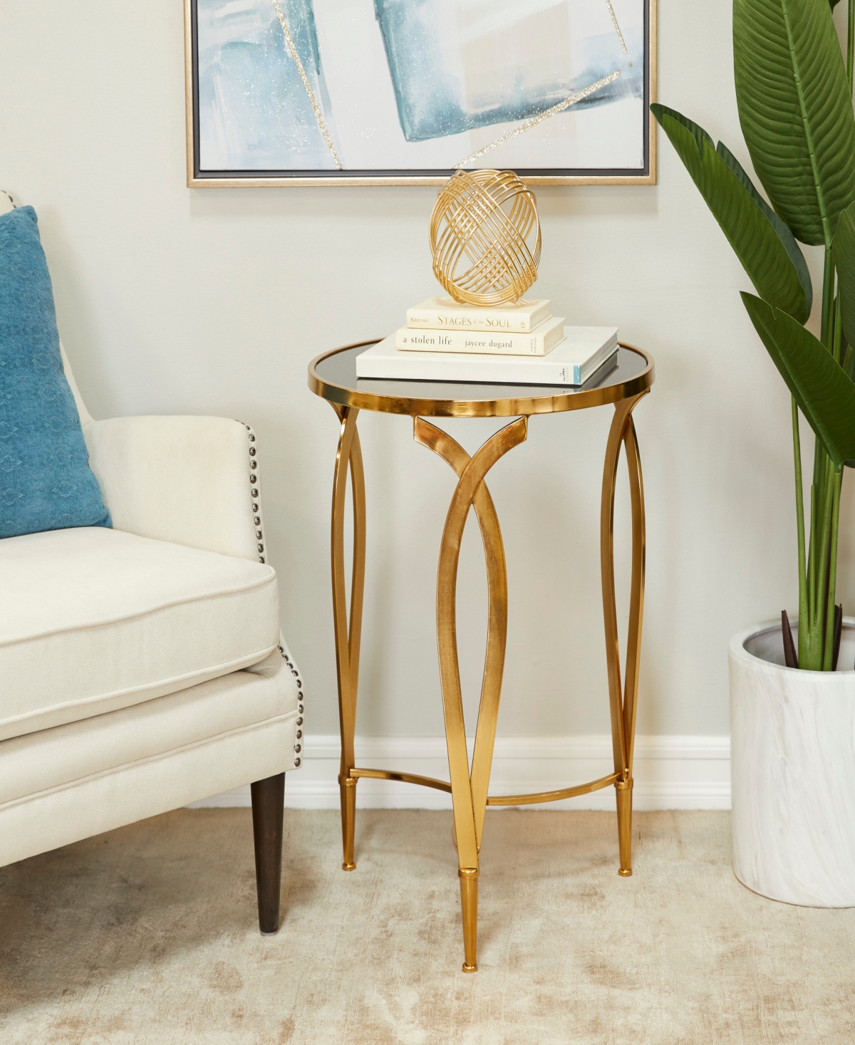 Rosemary Lane Metal Accent Table with Top, 27