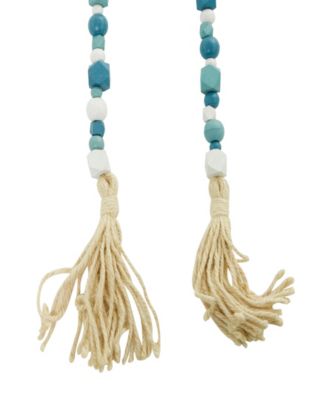 Handmade Beaded Geometric Garland with Tassel