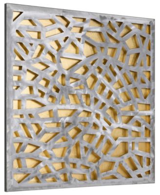 Enigma Polished Steel Leaf 3D Abstract Metal Wall Art, 32" x 32"