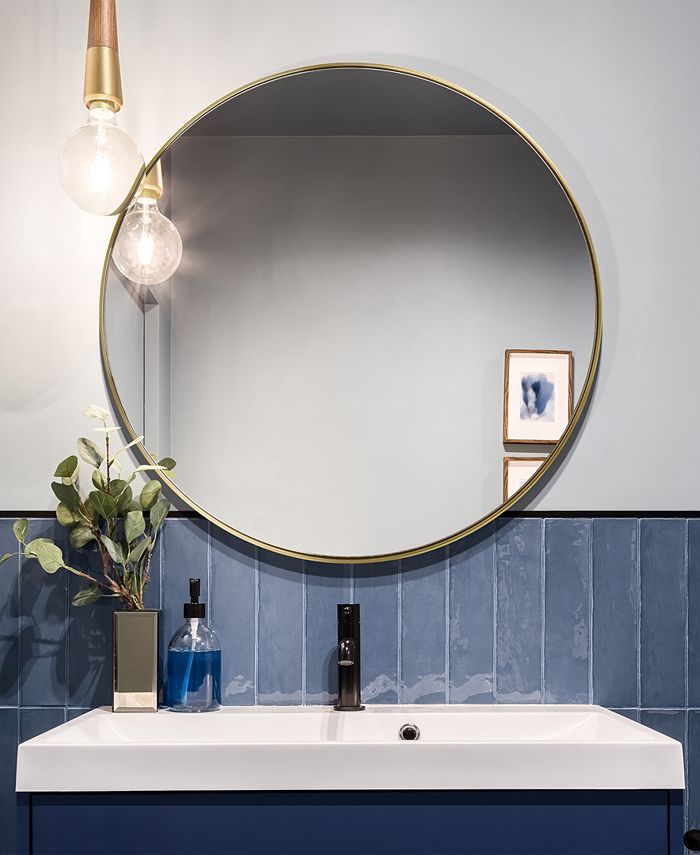 Empire Art Direct Ultra Brushed Stainless Steel Round Wall Mirror, 30 ...