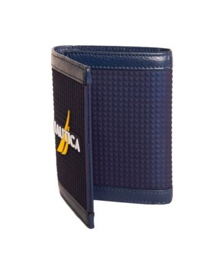 Men's Logo Rubber Leather Trifold Wallet
