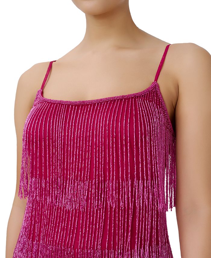 Adrianna Papell Women's Beaded Fringe Shift Dress & Reviews Dresses