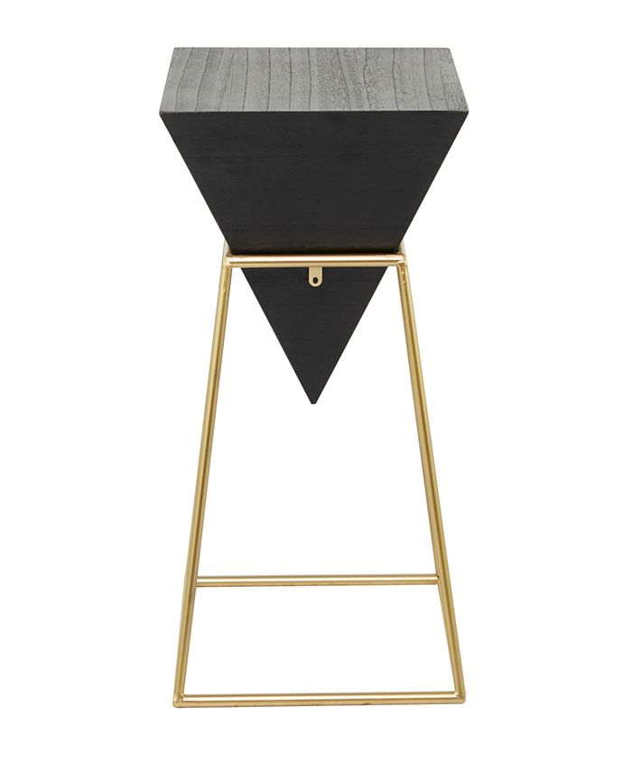 Rosemary Lane Wood Inverted Geometric Accent Table with Metal Frame, 15 ...