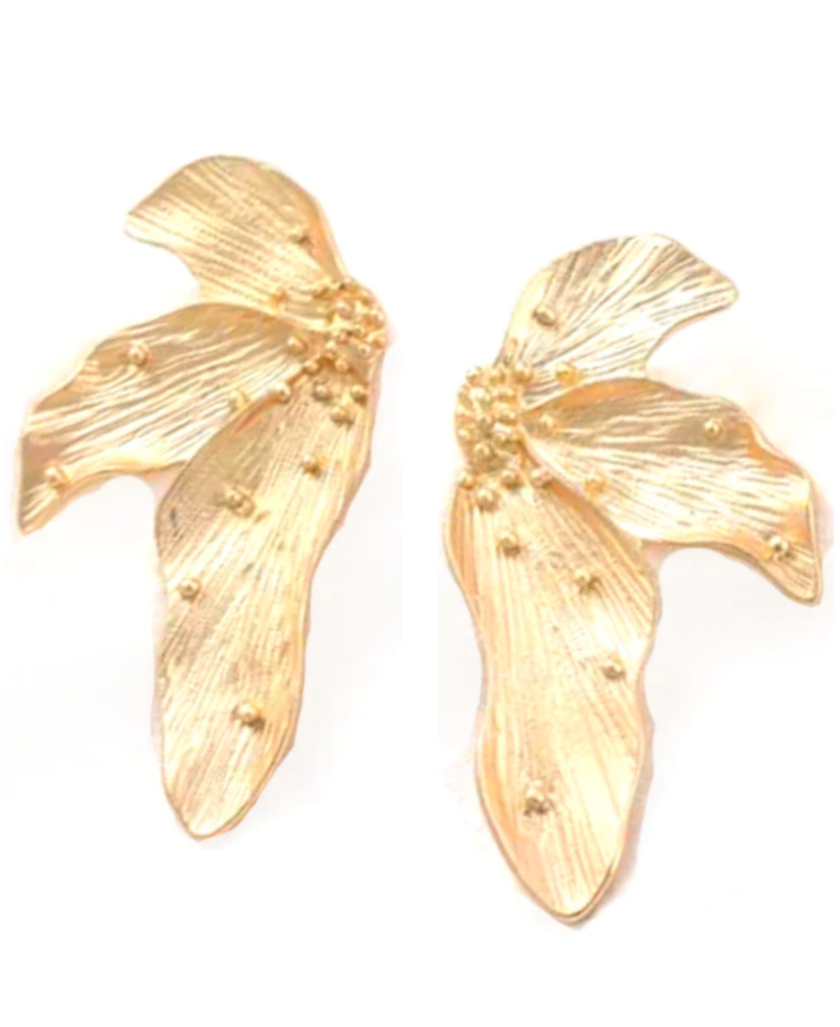 Women's Lotus Drop Earrings - Gold-Tone