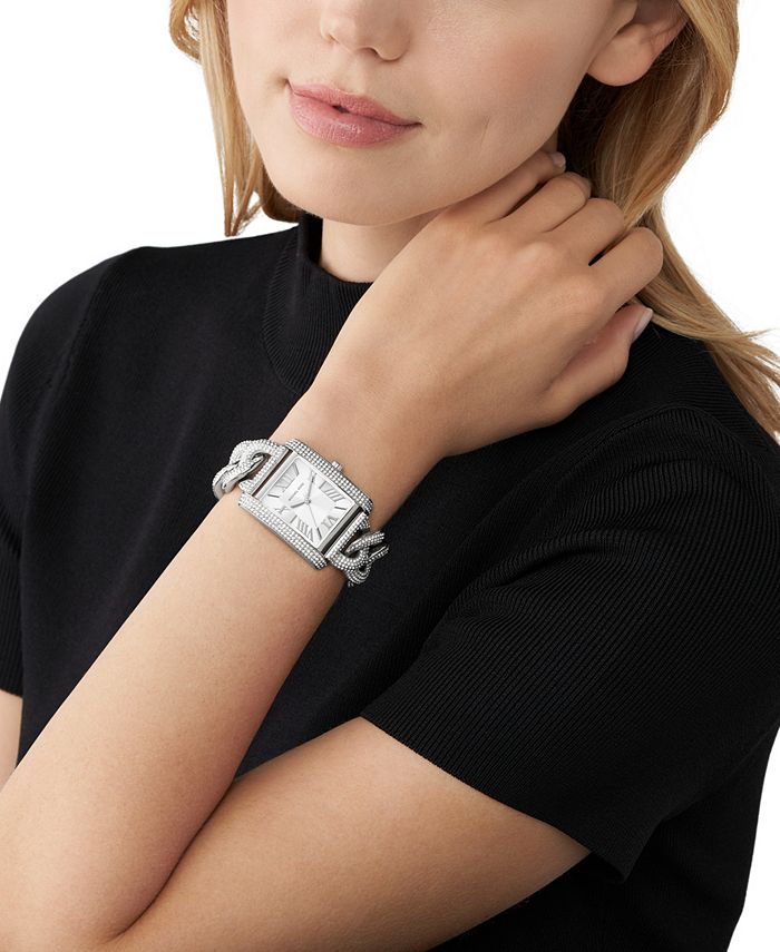 Michael Kors Emery Pave Double Wrap White Dial Gold Steel Strap Watch for Women - MK4833