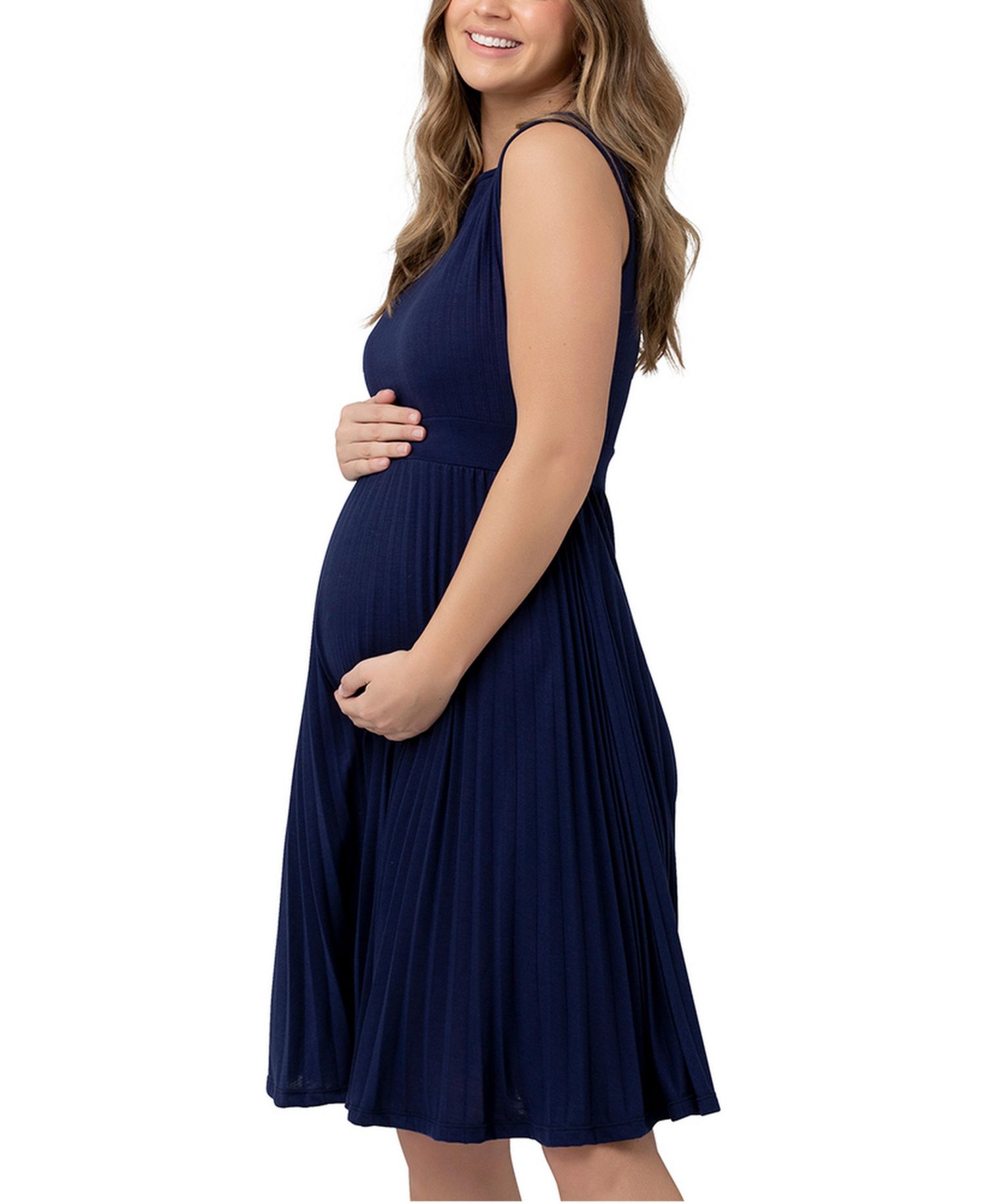 Women's Ripe Knife Pleat Sleeveless Dress Blueprint