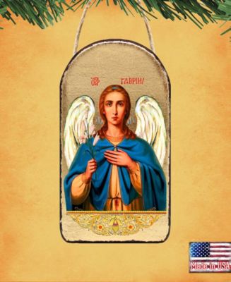 Saint Gabriel The Archangel Wooden Greek Christian Orthodox Icon Ornament