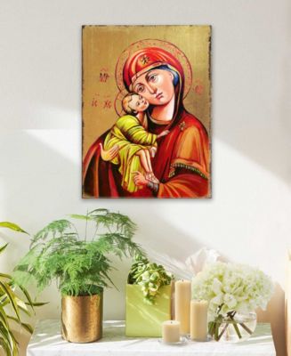 Icon Vladimir Virgin Mary Wall Art on Wood 8"