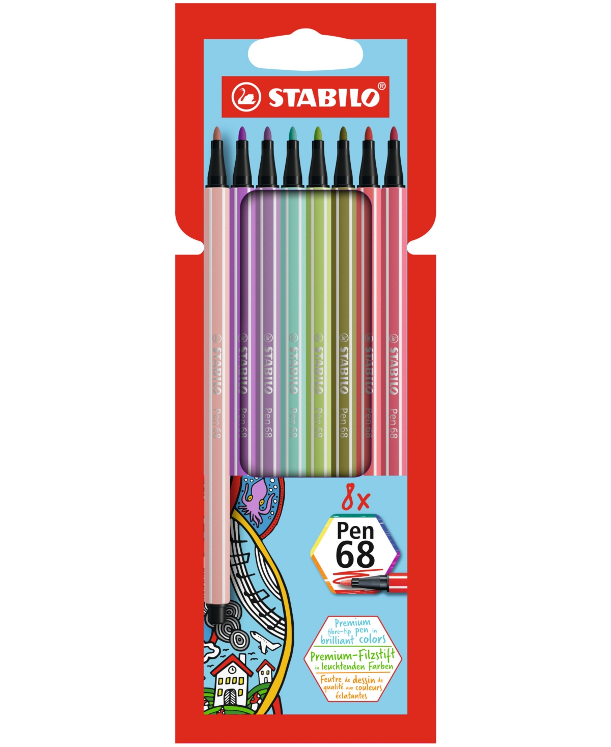 Pen 68 Marker Wallet 8 Piece Color Set - Multi
