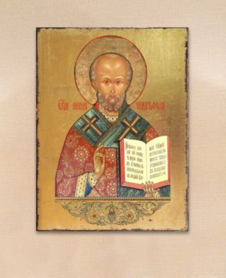 Designocracy Icon Saint Nicholas Wall Art on Wood 16