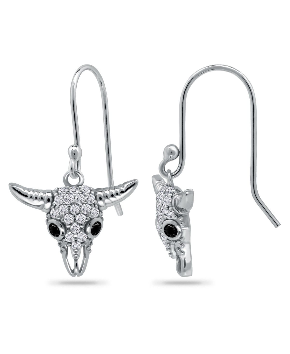 Giani Bernini Cubic Zirconia Pave Steer Head Drop Earrings - Sterling Silver