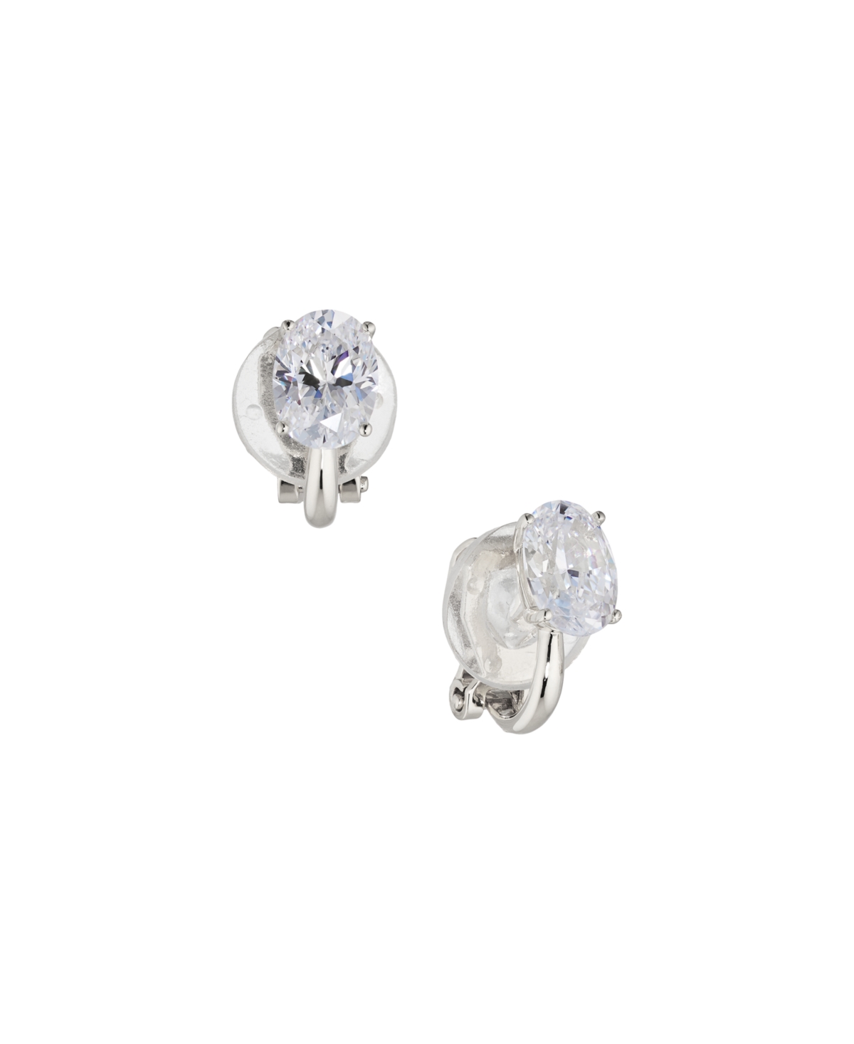 Rhodium Plated Clip Earrings, Created for Macy's - Rhodium Plated