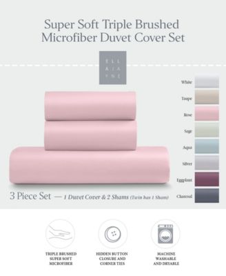 Solid Microfiber 3-Pc. Duvet Cover Set, Full/Queen