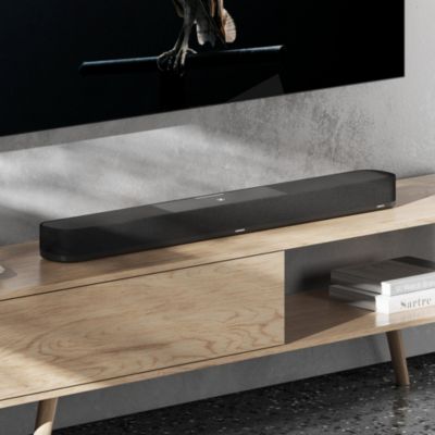 AMBEO Soundbar Plus for TV and Music with Immersive 3D Surround Sound, Virtual 7.1.4 Speaker Setup, Built-in Dual Subwoofers, Advanced Streaming Connectivity, Night Mode, Black