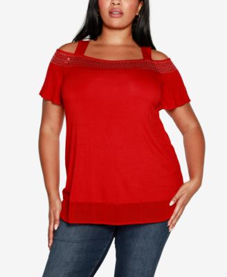 Plus Size Cold-Shoulder Top