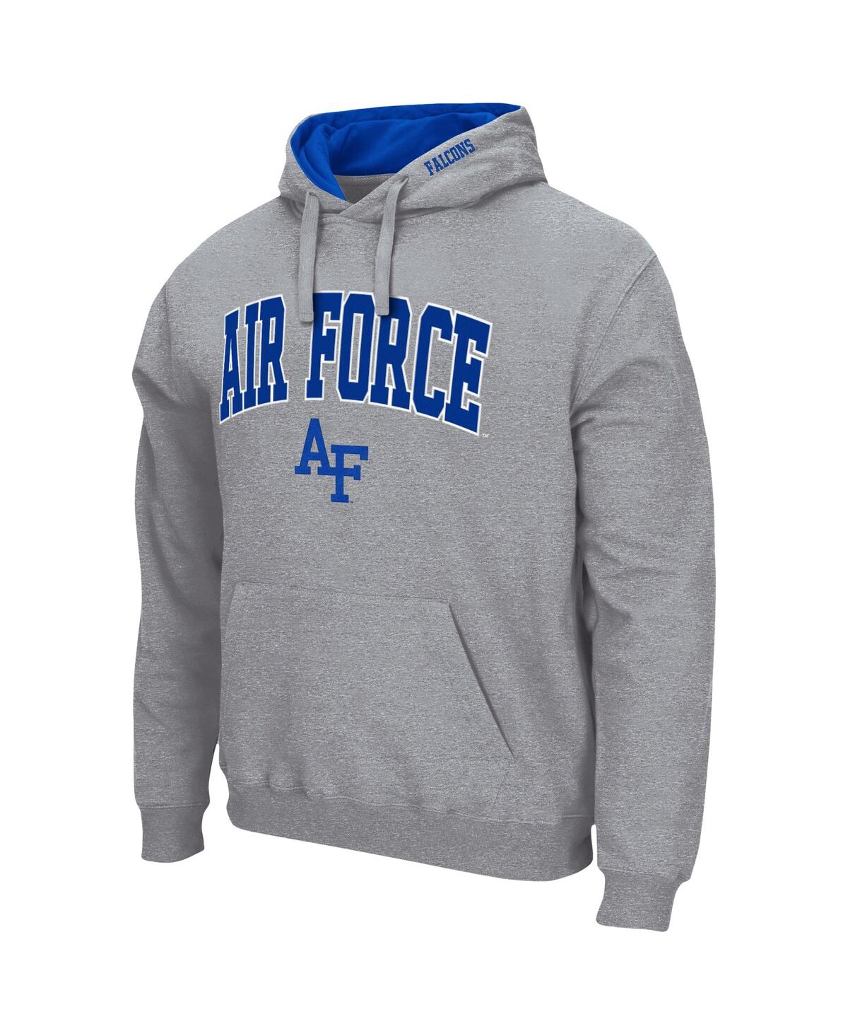 Colosseum Men's  Heathered Gray Air Force Falcons Arch And Logo 3.0 Pullover Hoodie In Heathered Gray