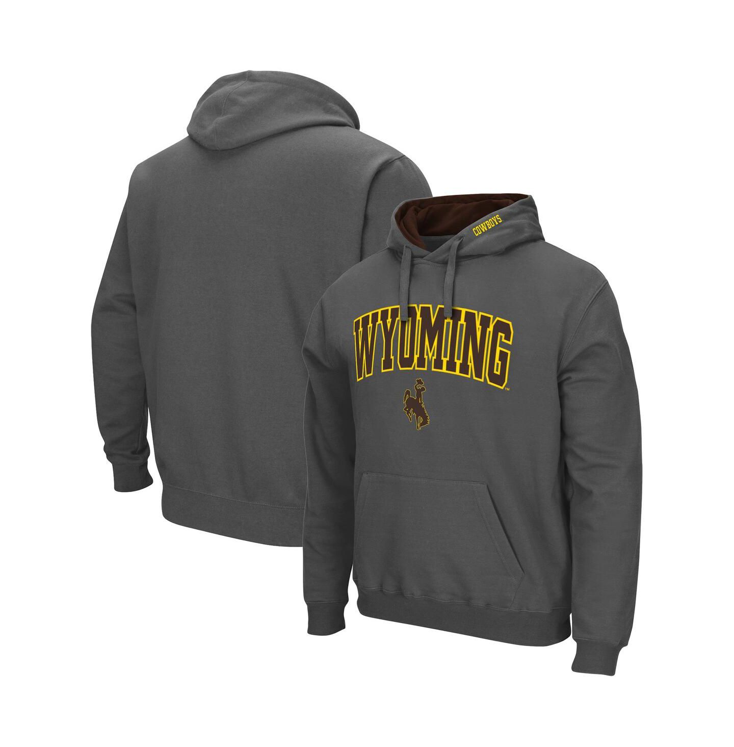 Мужское худи Colosseum Wyoming Cowboys Arch and Logo Pullover, цвет: Угольный — фото 1