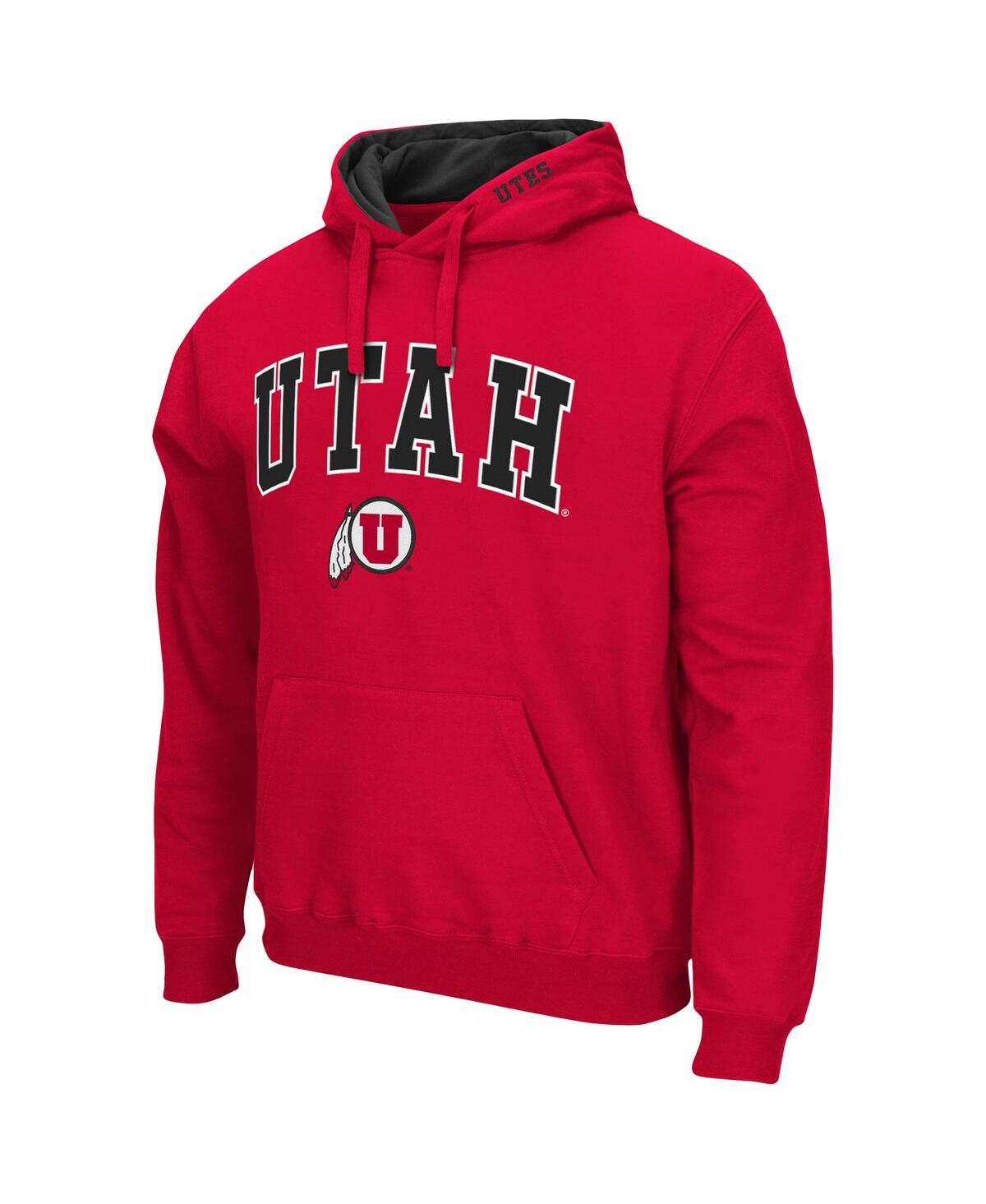 Shop Colosseum Men's  Red Utah Utes Arch And Logo Pullover Hoodie