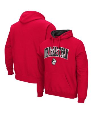 Men's Red Northeastern Huskies Arch and Logo Pullover Hoodie