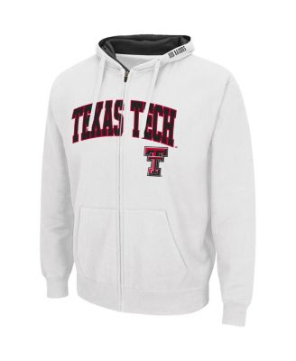 Men's White Texas Tech Red Raiders Arch and Logo 3.0 Full-Zip Hoodie