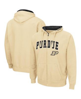 Men's Gold Purdue Boilermakers Arch and Logo 3.0 Full-Zip Hoodie