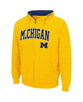 Men's Maize Michigan Wolverines Arch and Logo 3.0 Full-Zip Hoodie