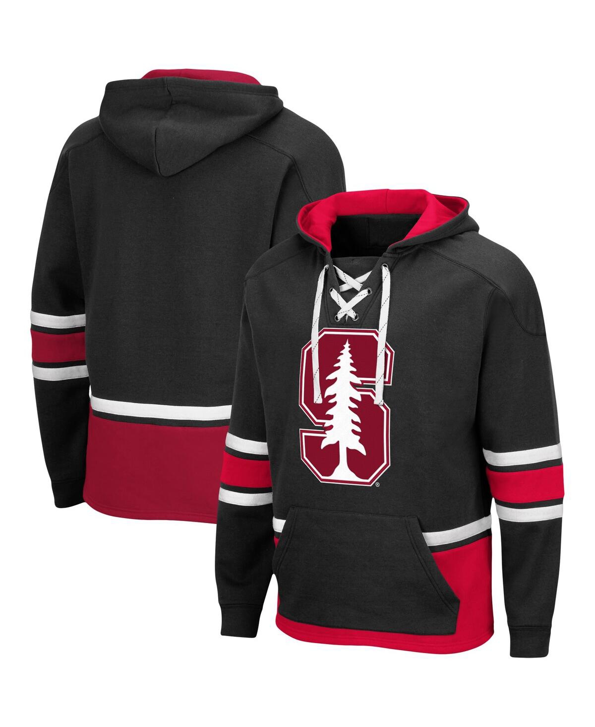 Colosseum Black Stanford Cardinal Lace Up 3.0 Pullover Hoodie In Black