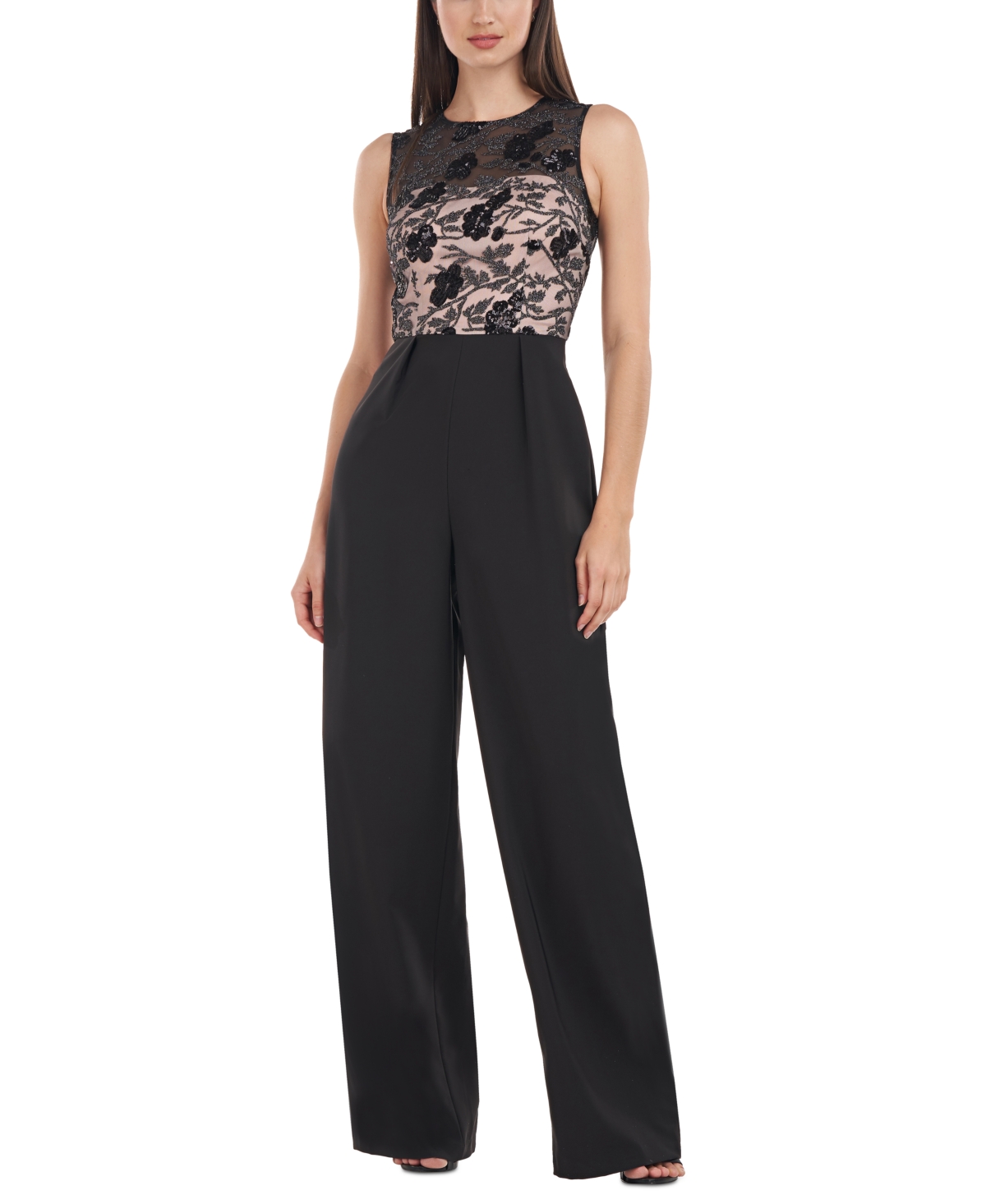 Js Collections Women's Sequined Palazzo Jumpsuit
