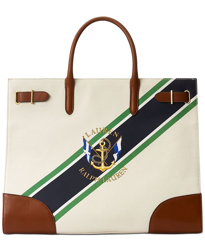 Lauren Ralph Lauren Print Canvas Large Devyn Tote Bag & Reviews - Handbags  & Accessories - Macy's