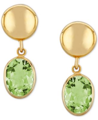 Blue Topaz Disc Drop Earrings (3-1/5 ct. t.w.) in 14k Gold (Also in Peridot)