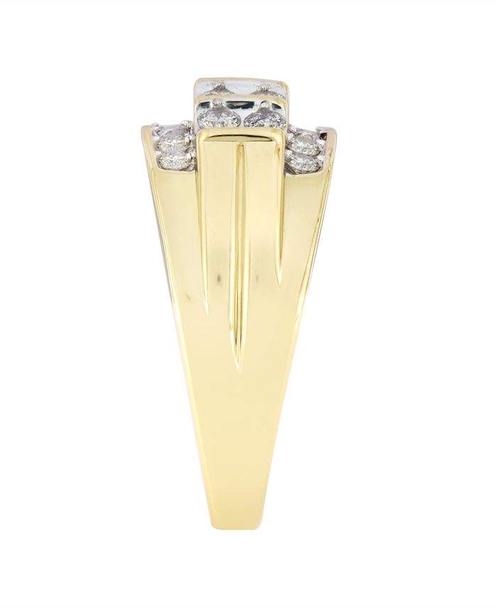 Macy's - Men's Diamond Elevated Cluster Ring (1 ct. t.w.) in 10k Gold