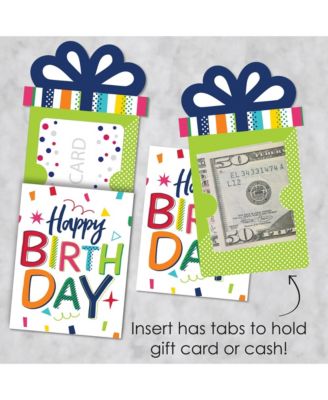 Cheerful Happy Birthday - Colorful Money & Nifty Gifty Card Holders - Set of 8